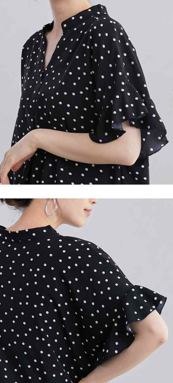 60%OFF1580円春夏ブラウス ドット柄 大人可愛い プリントデシンスキッパードットブラウス ブラウス ドット Vネック フリル袖 ドレープ フェミニン 重ね着 大人 デシン 夏 30代 40 60%OFF1580円春夏ブラウス ドット柄 大人可愛い プリントデシンスキッパードットブラウス ブラウス ドット Vネック フリル袖 ドレープ フェミニン 重ね着 大人 デシン 夏 30代 40