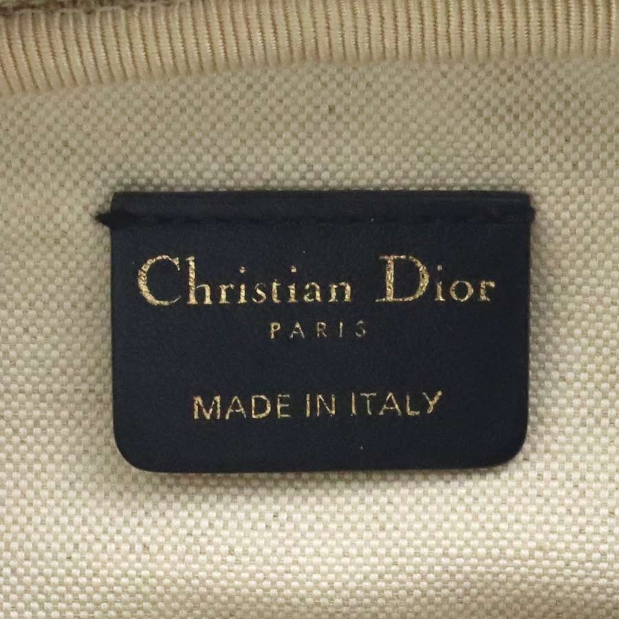 クリスチャンディオール Christian Dior ショルダーバッグ ヴァイブ スモール ボウリングバッグ レザー ホワイト×ネイビー レディース 99960k