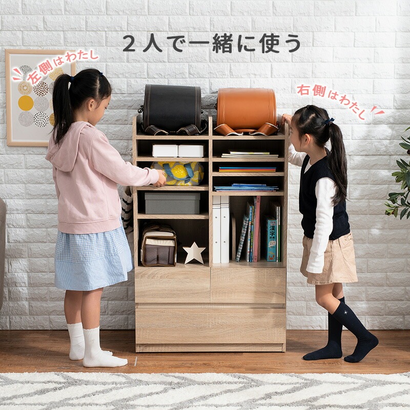 キャスター付きランドセルラック [ts121019] 大容量タイプ 幅68.5x高さ107cm グレー