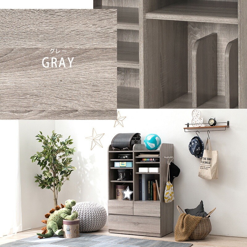 キャスター付きランドセルラック [ts121019] 大容量タイプ 幅68.5x高さ107cm グレー