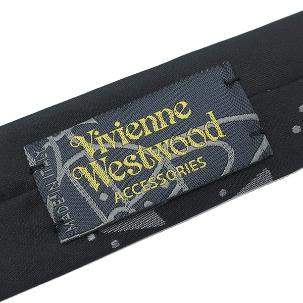 ヴィヴィアンウエストウッド Vivienne Westwood ネクタイ ツリー柄 7cm シルク ブラック×グレー 黒 オーブ 【中古】 ヴィヴィアンウエストウッド Vivienne Westwood ネクタイ ツリー柄 7cm シルク ブラック×グレー 黒 オーブ 【中古】