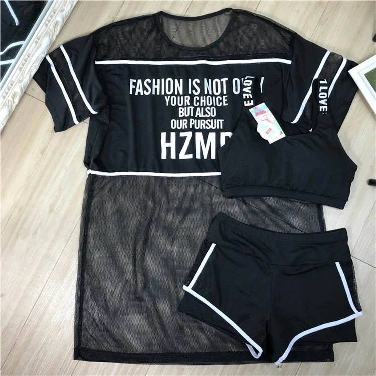 黒色 白 水着 夏 レディース 3点セット 通気性 女性用　パッド付き みずぎ ミズギ 体型カパー　大きいサイズ 可愛い　タンキニ ビキニ ミセス オトナ女子 セクシー バスト 盛れる ノンワ