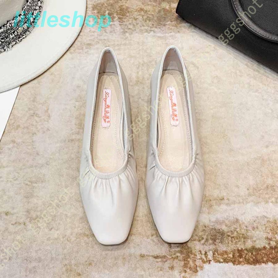 【急速出荷!】スタイルアップ！ヒールパンプス パンプス 走れる 楽 3E チャンキーヒール スクエアトゥ パンプス 4cmヒール レディース 靴 スリッポン ギャザー オフィス orange