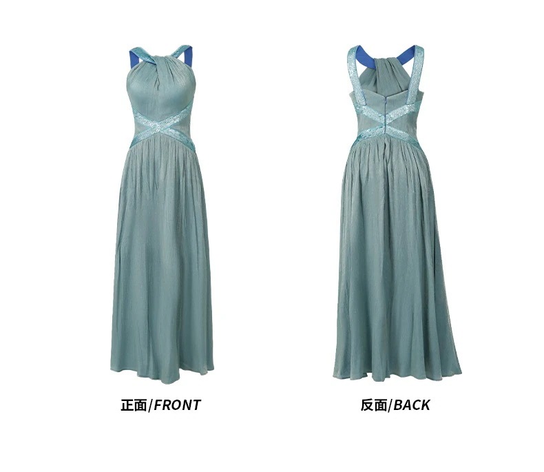 ロングスカート上品 25 サテンシルク ホルダーネック 大きい裾 ロング ドレス パーティー キャバ 大人 同窓会 披露宴 卒業式 結婚式 演奏会 ウェディング 二次会 メガ割