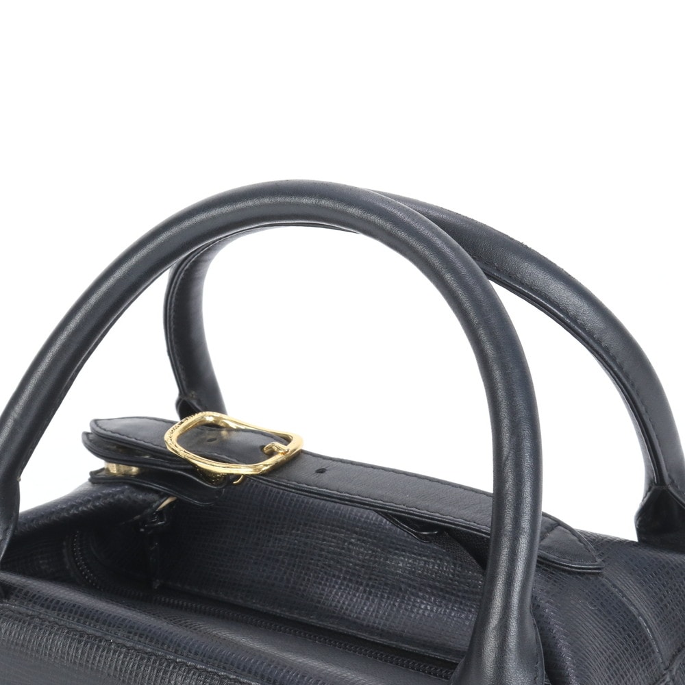 美品 ミニ ボストン ゴールド 金具 レザー ハンドバッグ トート レディース RUE CO10-5 中古