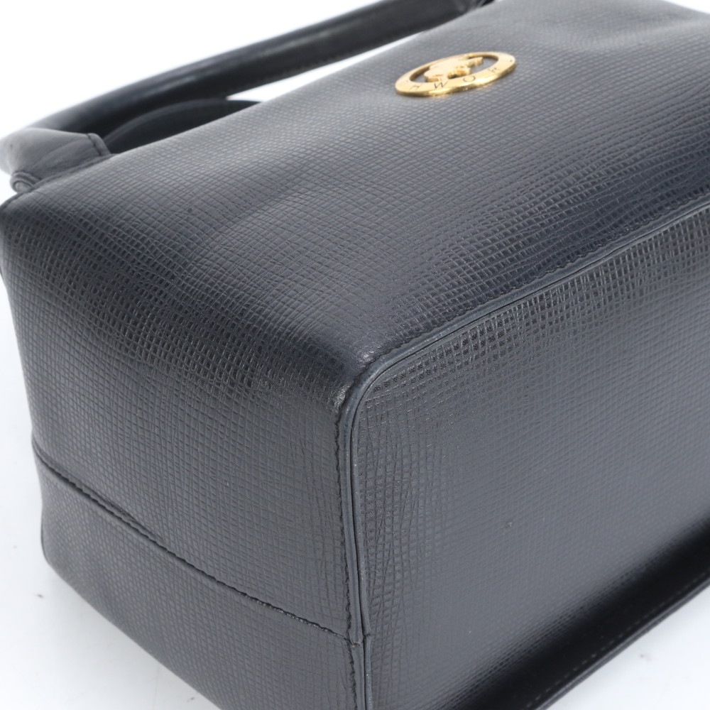 美品 ミニ ボストン ゴールド 金具 レザー ハンドバッグ トート レディース RUE CO10-5 中古