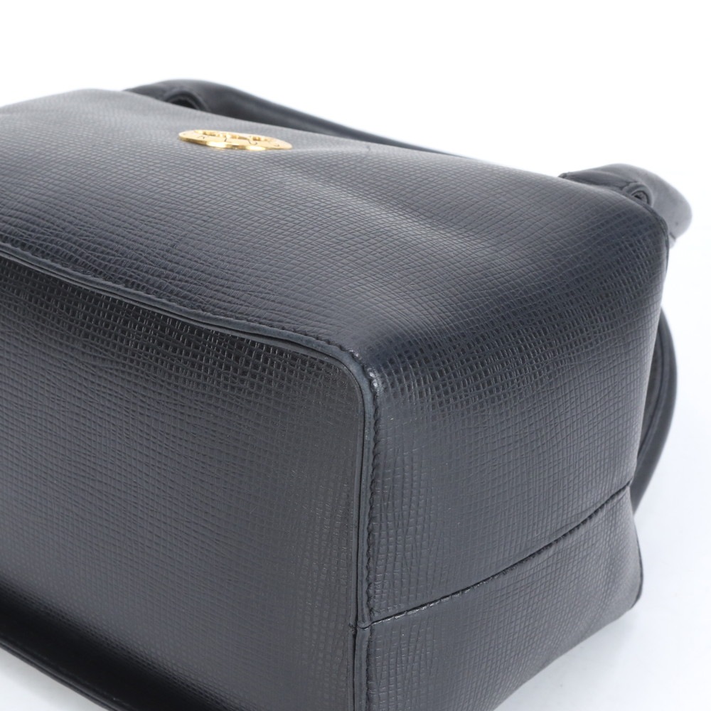 美品 ミニ ボストン ゴールド 金具 レザー ハンドバッグ トート レディース RUE CO10-5 中古