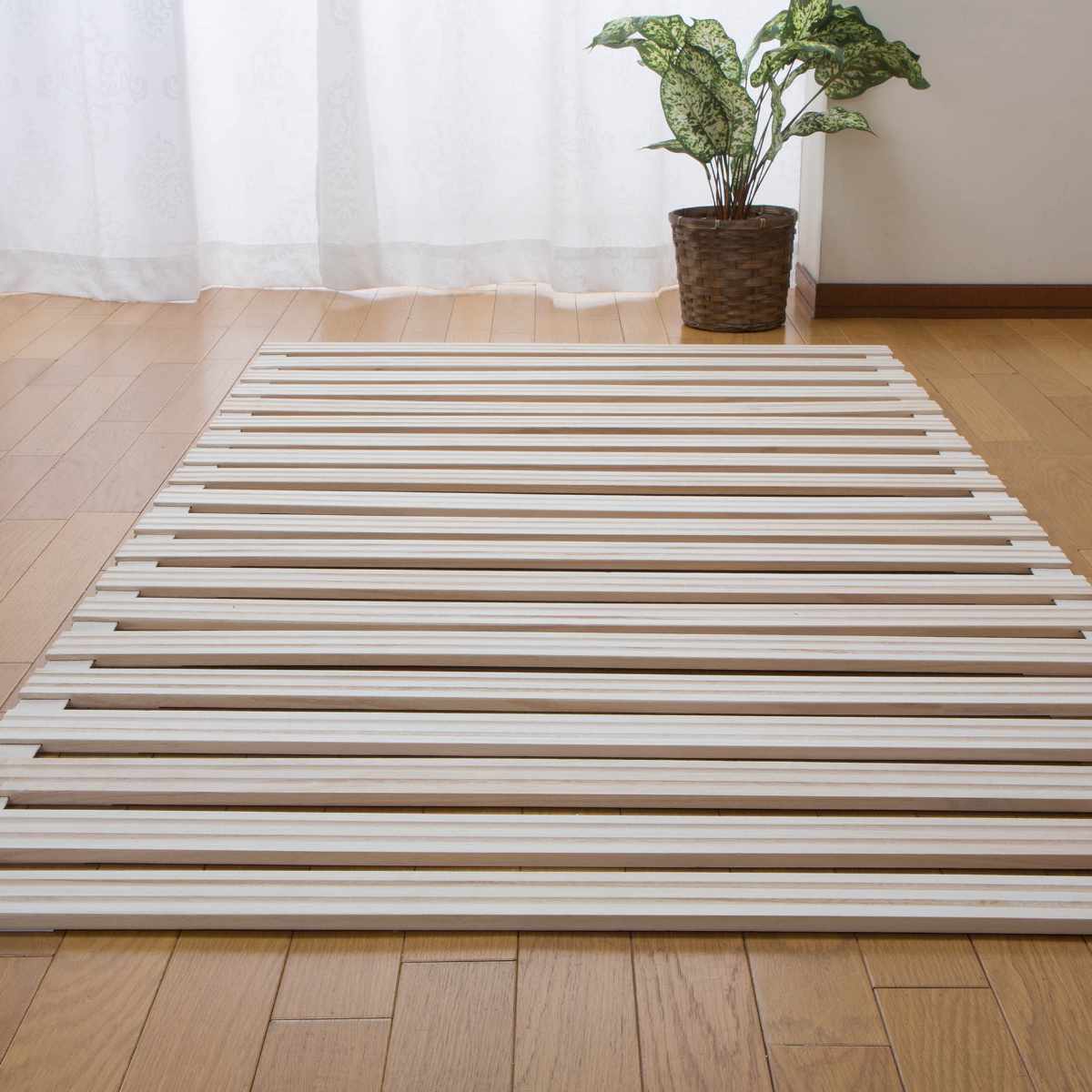 すのこベッド ロール式 100cmx200cm 桐 天然木 完成品 スノコ すのこ マット 折りたたみ 布団 ふとん 下 湿気 カビ 対策 薄い 軽い