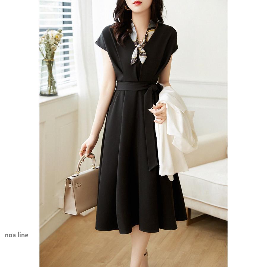 ワンピース レディース 40代 きれいめ マキシワンピース 春夏 半袖ワンピース 黒/白 Vネック リボン Aラインスカート オシャレ大人 通勤OL シンプル ワンピース レディース 40代 きれいめ マキシワンピース 春夏 半袖ワンピース 黒/白 Vネック リボン Aラインスカート オシャレ大人 通勤OL シンプル