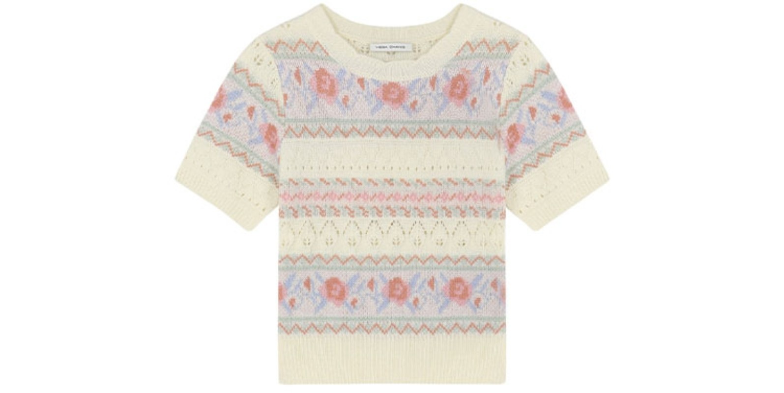 ジャカードセーター レディース 2025年秋冬新作 フレンチニッチ 中空 カジュアル 半袖トップス