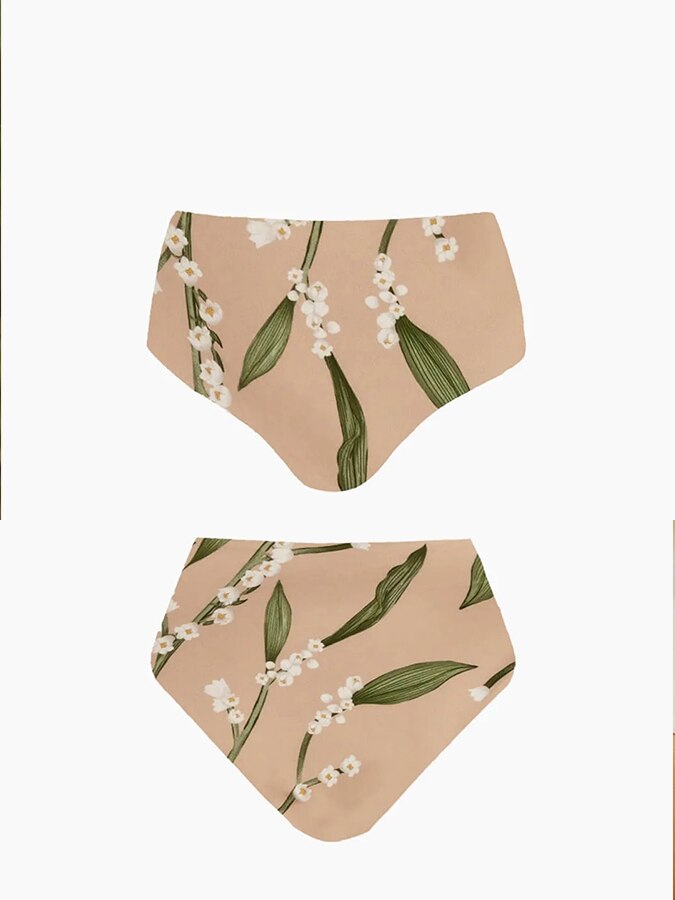 女性のためのセクシーなプリント水着,スリットビキニ,ホルタートップ,骨格,シック,ハイウエスト,トレ
