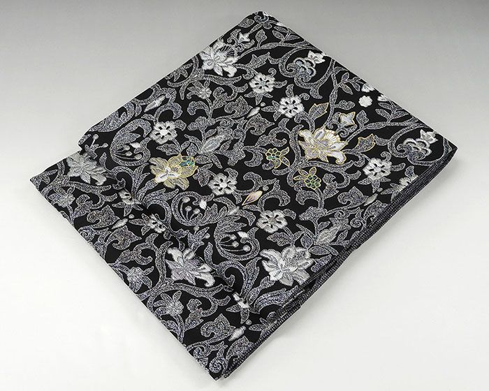 袋帯 新品 正絹 西陣 京都イシハラ謹製 螺鈿作家 藤本隆士作 ブラックダイヤ 袋帯 未仕立 袋帯 新品 正絹 西陣 京都イシハラ謹製 螺鈿作家 藤本隆士作 ブラックダイヤ 袋帯 未仕立