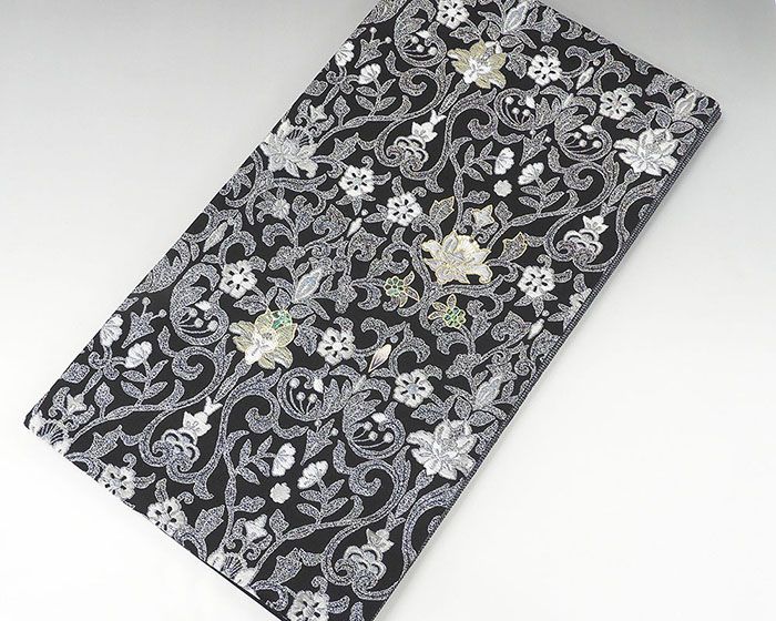 袋帯 新品 正絹 西陣 京都イシハラ謹製 螺鈿作家 藤本隆士作 ブラックダイヤ 袋帯 未仕立 袋帯 新品 正絹 西陣 京都イシハラ謹製 螺鈿作家 藤本隆士作 ブラックダイヤ 袋帯 未仕立