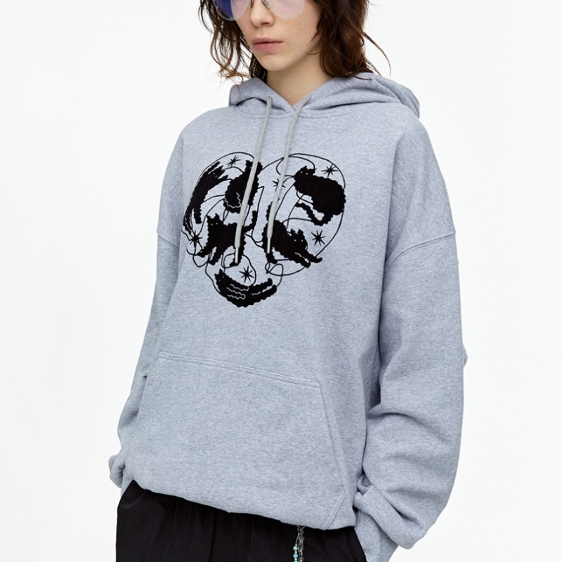 ファレットハートネロパーカーライトグレー