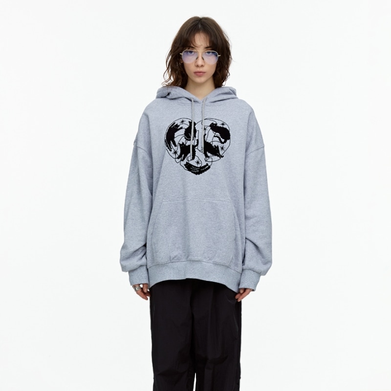 ファレットハートネロパーカーライトグレー