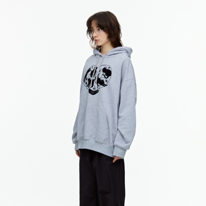 ファレットハートネロパーカーライトグレー