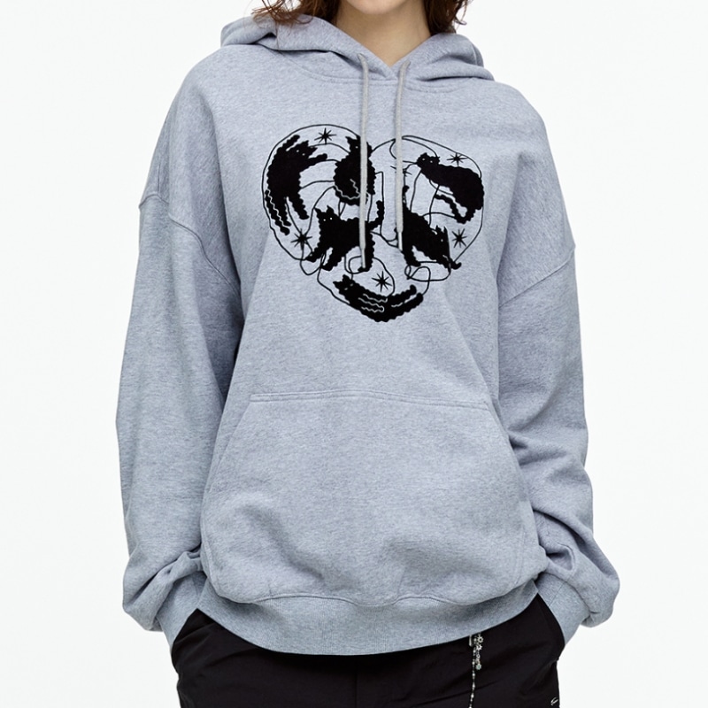 ファレットハートネロパーカーライトグレー