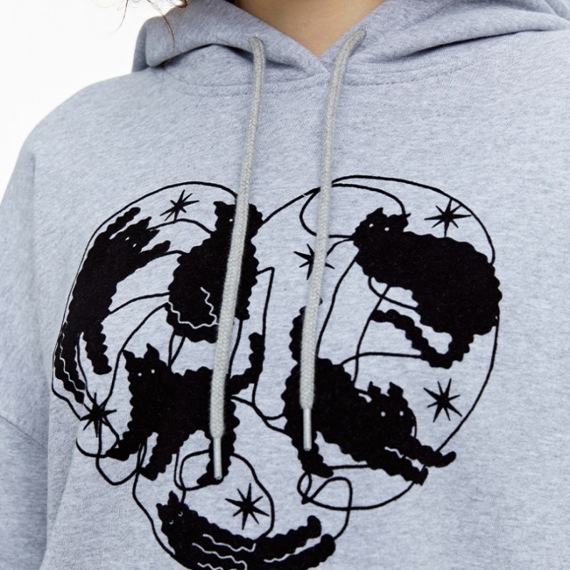 ファレットハートネロパーカーライトグレー