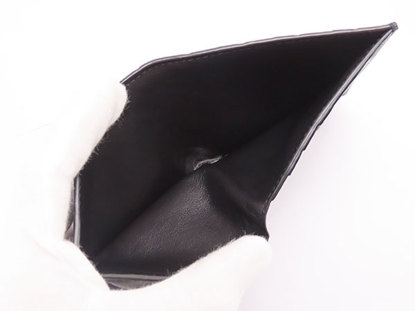 美品ボッテガヴェネタイントレチャートスパッツォラートスリム二つ折りウォレット二つ折り札入れ財布ブラッ