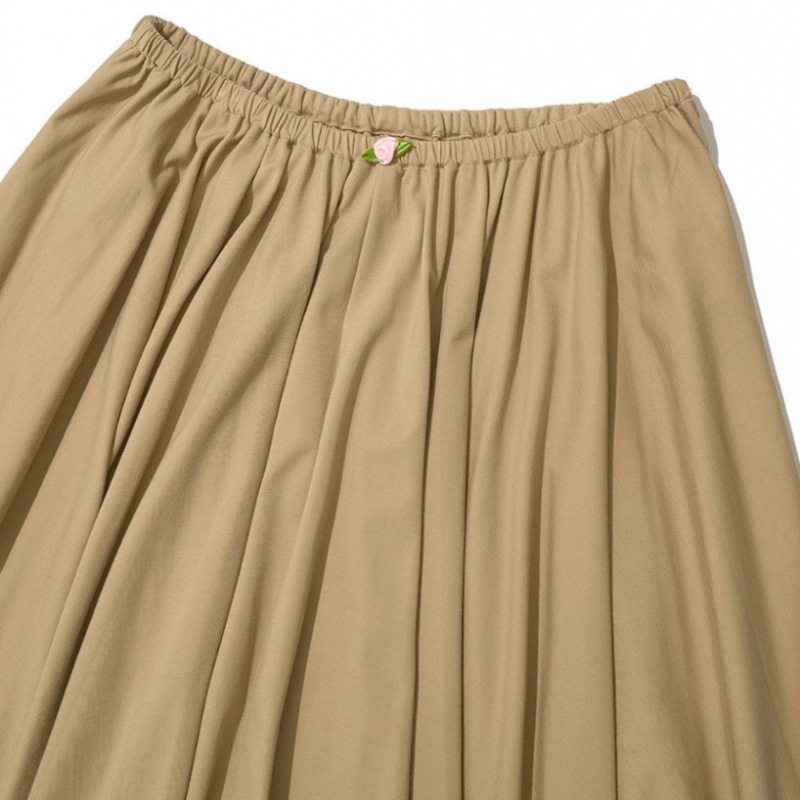 PARTIMENTO WOMENフローラルジャージーアッシュマトリックスカート_ベージュ