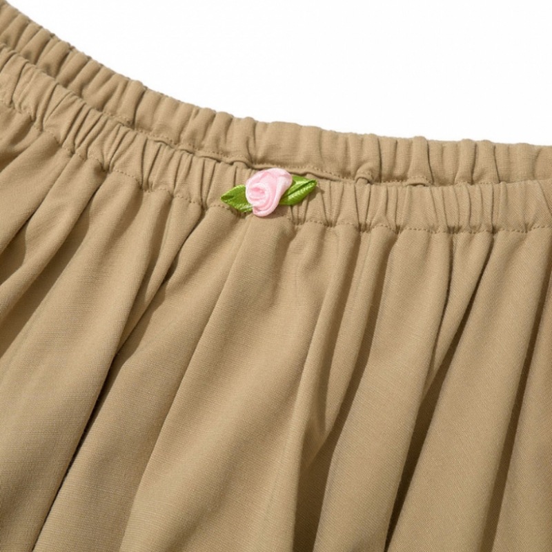 PARTIMENTO WOMENフローラルジャージーアッシュマトリックスカート_ベージュ