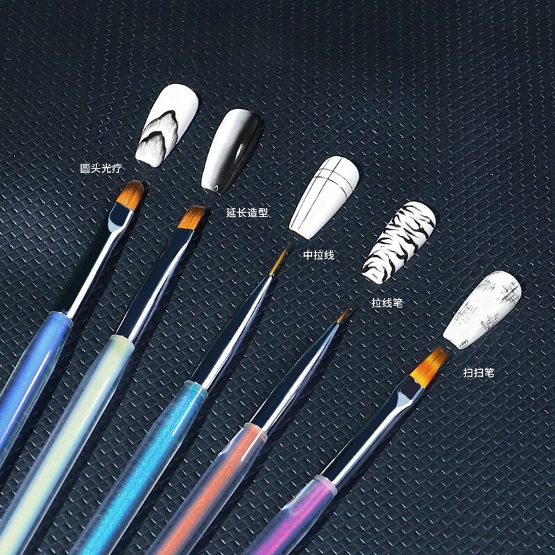 【10点セット】迅速な配達 5個セット ネイルブラシジェルネイル ジェルブラシネイル筆ブラシ平筆 ラウンドフレンチラインセルフネイル筆