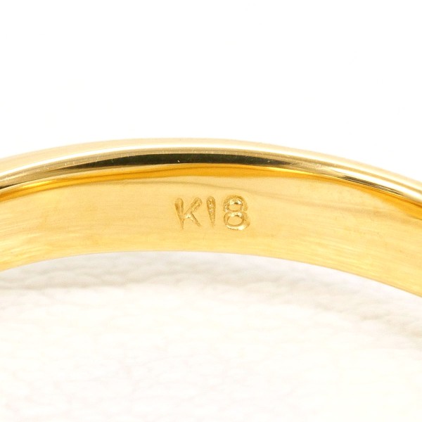 K18 18金 YG リング 13号 パール(真珠) 約6mm ダイヤ 0.03 ジュエリー 中古