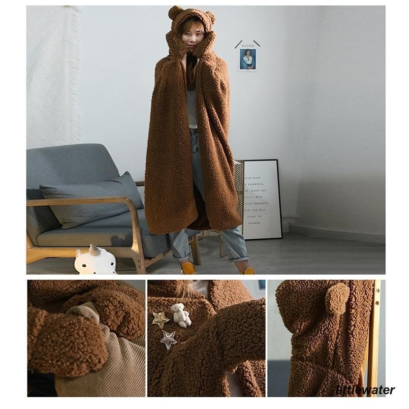 着る毛布 ルームウェア ケープ ミトン フード付き モコモコ 暖かい 防寒 羽織 ブランケット レディース 女性 クマ耳 熊 動物 アニマル かわいい mdprevattcaulkingandwaterproofing.com