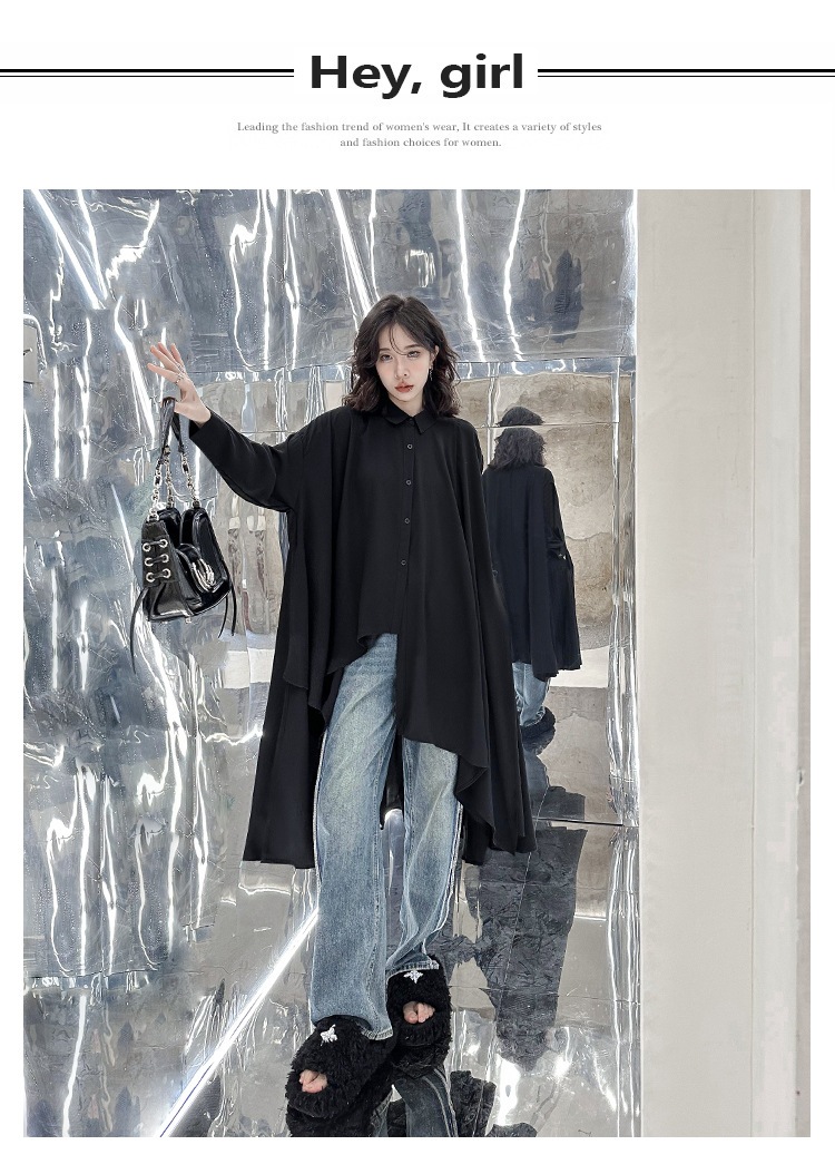 【J.Fashion】 2025秋 前短後長 ロングブラウス 不規則裾 おしゃれ レディース ロングシャツ チュニック 関連商品購入可能 メガ割