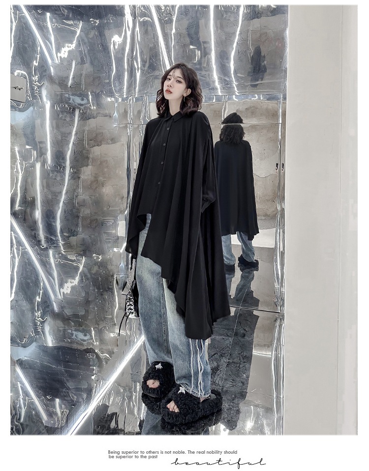 【J.Fashion】 2025秋 前短後長 ロングブラウス 不規則裾 おしゃれ レディース ロングシャツ チュニック 関連商品購入可能 メガ割