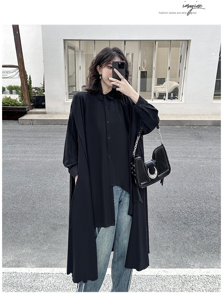 【J.Fashion】 2025秋 前短後長 ロングブラウス 不規則裾 おしゃれ レディース ロングシャツ チュニック 関連商品購入可能 メガ割