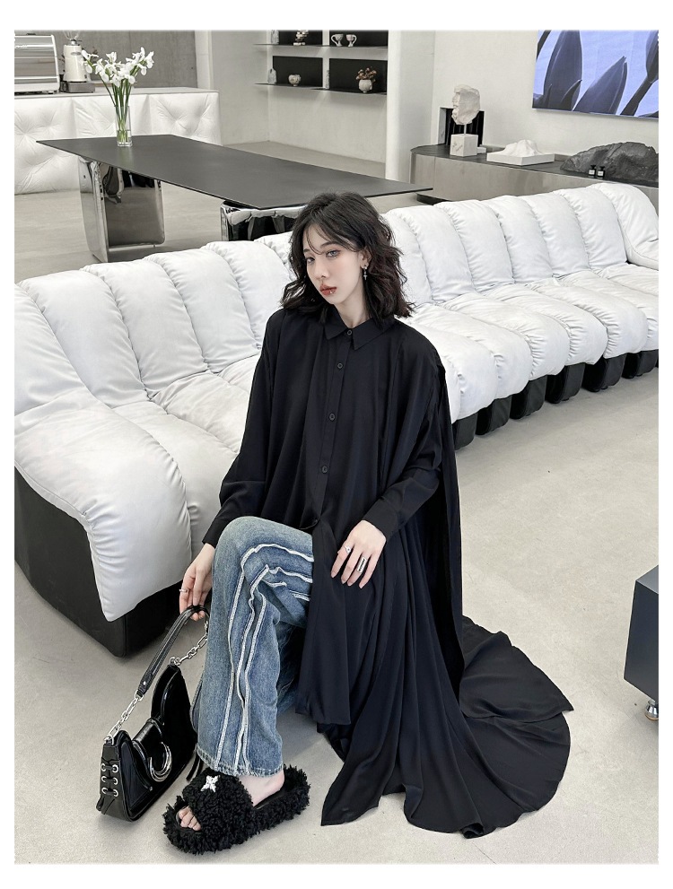 【J.Fashion】 2025秋 前短後長 ロングブラウス 不規則裾 おしゃれ レディース ロングシャツ チュニック 関連商品購入可能 メガ割