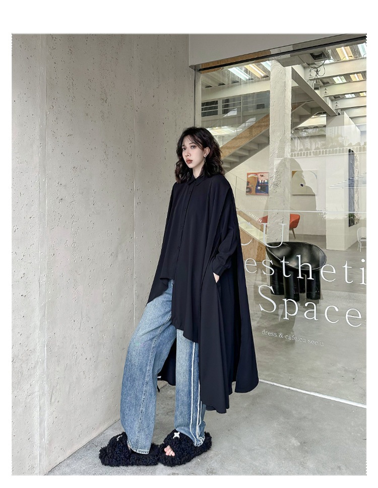 【J.Fashion】 2025秋 前短後長 ロングブラウス 不規則裾 おしゃれ レディース ロングシャツ チュニック 関連商品購入可能 メガ割