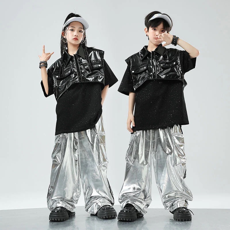子供の街のダンスのファッション服のスーツの男女の子供のヒップホップのかっこいいジャズのダンスのhiphopのショーの棚の太鼓の出演服