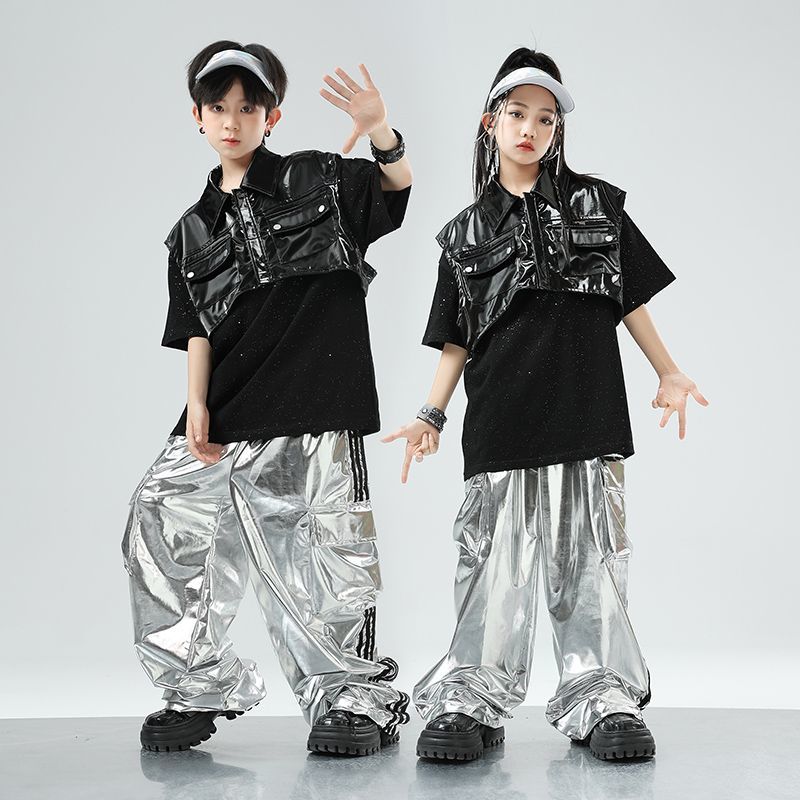 子供の街のダンスのファッション服のスーツの男女の子供のヒップホップのかっこいいジャズのダンスのhiphopのショーの棚の太鼓の出演服