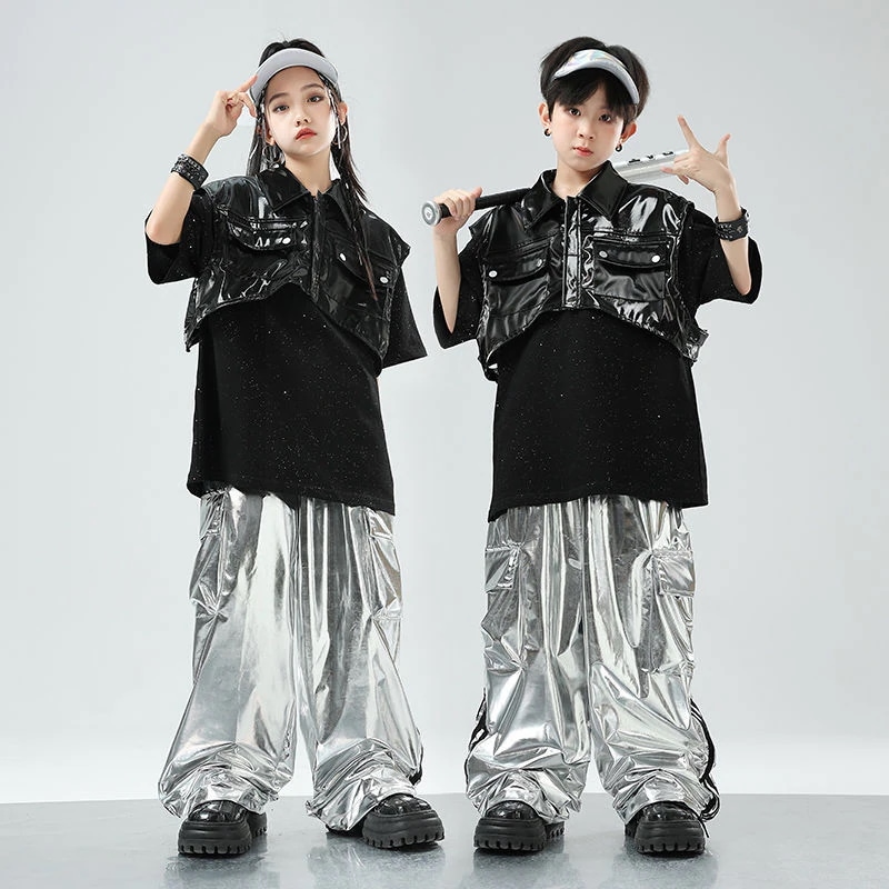 子供の街のダンスのファッション服のスーツの男女の子供のヒップホップのかっこいいジャズのダンスのhiphopのショーの棚の太鼓の出演服