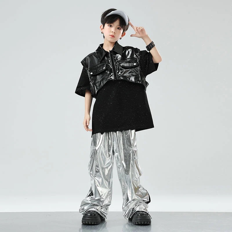 子供の街のダンスのファッション服のスーツの男女の子供のヒップホップのかっこいいジャズのダンスのhiphopのショーの棚の太鼓の出演服
