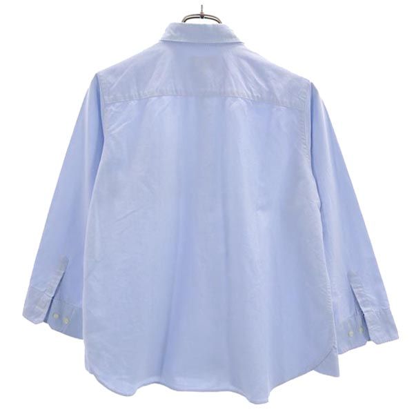 日本製 ゴルフ 長袖 ボタンダウンシャツ 2 ブルー系 レディース