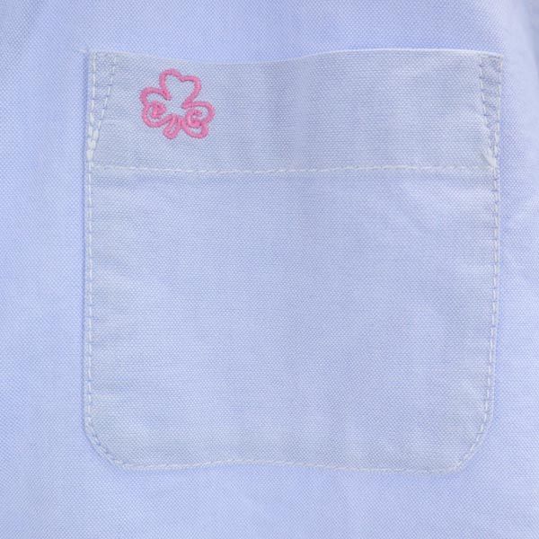 日本製 ゴルフ 長袖 ボタンダウンシャツ 2 ブルー系 レディース