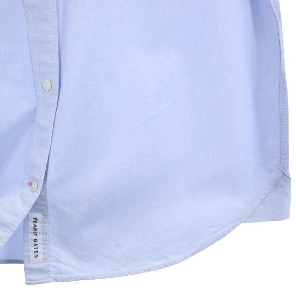 日本製 ゴルフ 長袖 ボタンダウンシャツ 2 ブルー系 レディース