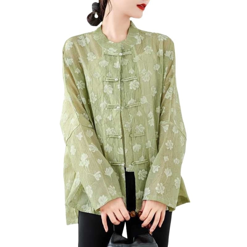 【急速出荷!】夏 「ファットガール」2024夏シアーシャツUVカットブラウス中華風大きいサイズ体型カバーお尻すっぽりサテンシャツ紫外線対策冷房対策チャイナカーディガン 【急速出荷!】夏 「ファットガール」2024夏シアーシャツUVカットブラウス中華風大きいサイズ体型カバーお尻すっぽりサテンシャツ紫外線対策冷房対策チャイナカーディガン