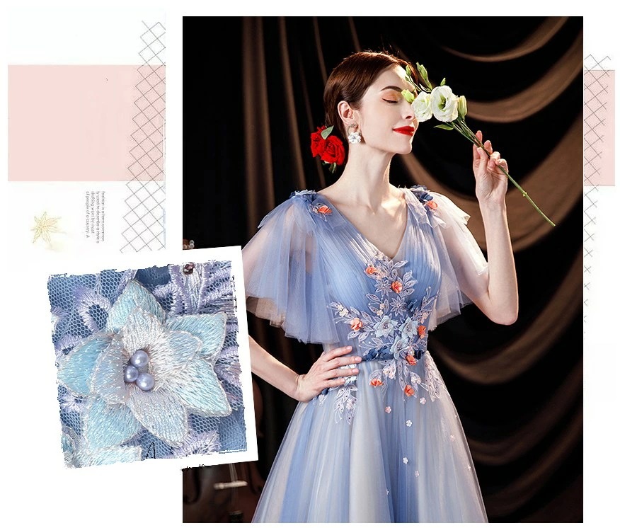 【2枚購入で100円OFF】レディース ウェディングドレス カラードレス 結婚式 花嫁 披露宴 刺繍 二次会 パーティードレス 演奏会 お嫁さん 発表会 ブルー 【2枚購入で100円OFF】レディース ウェディングドレス カラードレス 結婚式 花嫁 披露宴 刺繍 二次会 パーティードレス 演奏会 お嫁さん 発表会 ブルー