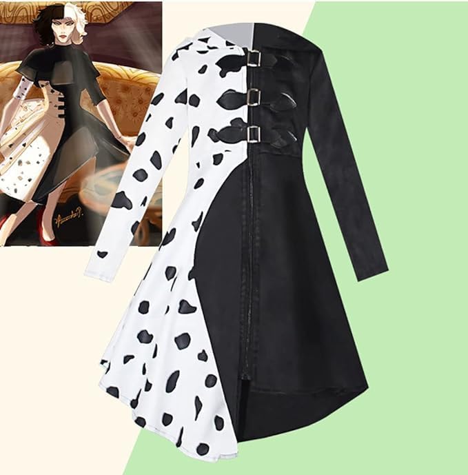 ディズニー クルエラ 黑白魔女 クルエラ・ド・ヴィル コスプレ衣装 イベント クリスマス ハロウィン ステージ 文化祭