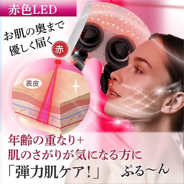 【メーカー保証】PLEASINGSAN 目元専用EMS&顔用LEDフェイスマスク Qoo10] PLEASINGSAN 目元 EMS＋顔用LED フェイスマスク