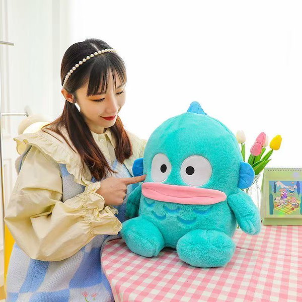 I*ー様 【美品レア物】ハンギョドン　ぬいぐるみ ハンギョドン特大BIGぬいぐるみレアビッグ ダイカットクッション