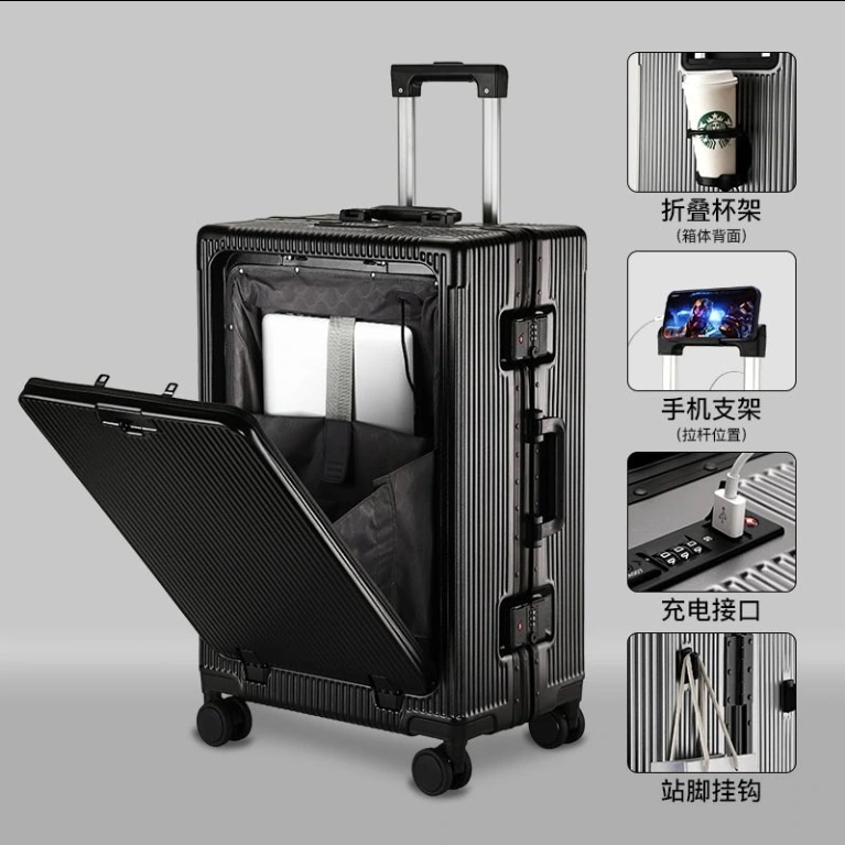 ins人気 静音 可愛い 軽量 出張 修学 短途旅行 丈夫で長持ちする トップレベルの品質 大容量 TSAロック USB充電可能 多機能カップホルダー付き キャリーケース 機内持ち込み スーツケース