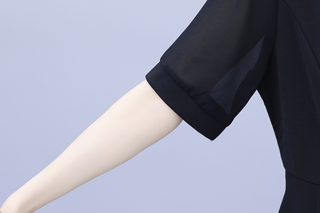 シフォンエレガント シンプル セクシー ダブルカラー ワンピース デート ワンピドレス ミニワンピ ショート ショート丈 膝上 袖あり 半袖 襟付き テーラード シフォン 透け感 シースルー