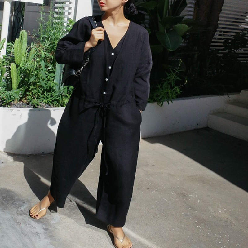 レディースジャンプスーツオールインワンゆるシルエットボトムスエレガントきれいめカジュアル可愛いおしゃれお出かけデイリーグレーブラックSMLXLサイズ2146