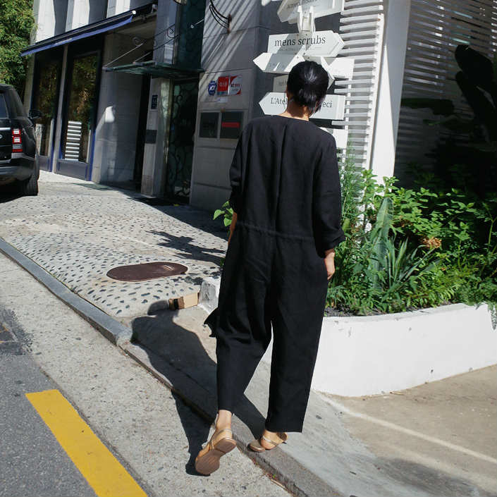 レディースジャンプスーツオールインワンゆるシルエットボトムスエレガントきれいめカジュアル可愛いおしゃれお出かけデイリーグレーブラックSMLXLサイズ2146