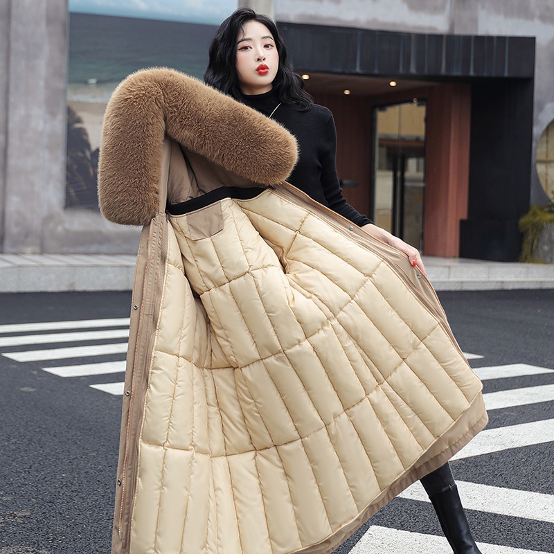 冬アウターひと足お先にボア 【裏地 取り外し可能】 冬 ニュースタイル オシャレ ゆったり 厚手 ロング丈 中綿コート 厚手 フード付き 防寒カジュア はボアで決まり 人気ボアアウターキル 福袋 ジャ